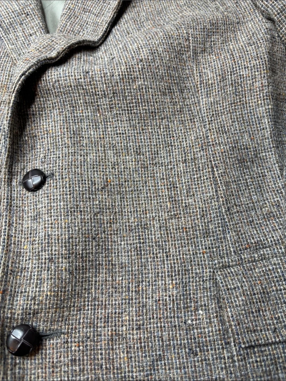 Men's Vintage Pendleton Brown Tweed Blazer with Suede Elbow Patches Size 46
